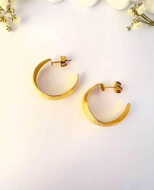 Argollas texturizadas modernas - 2,5 cm