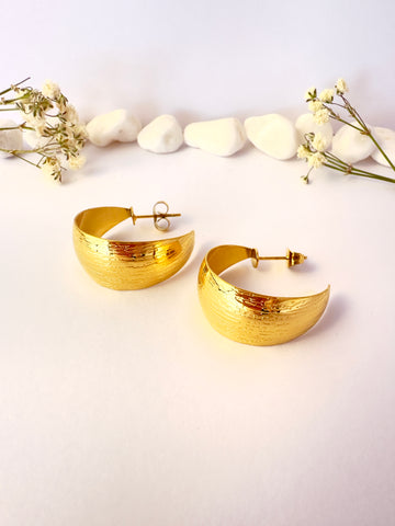 Argollas texturizadas modernas - 2,5 cm