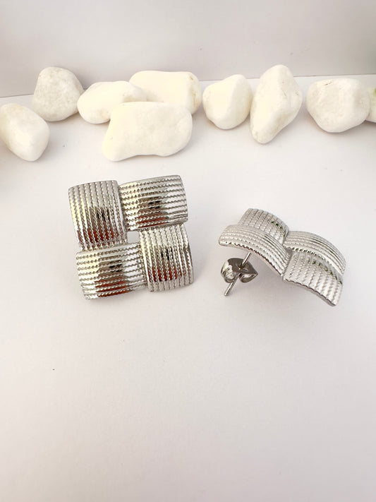 Pendientes Cuadrados Texturizados