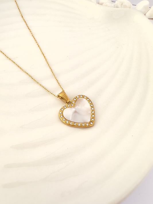 Collar Corazón con Brillos