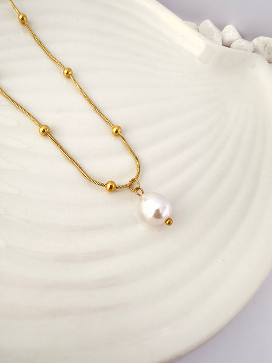 Collar Perla Trend Dorado - 46cm