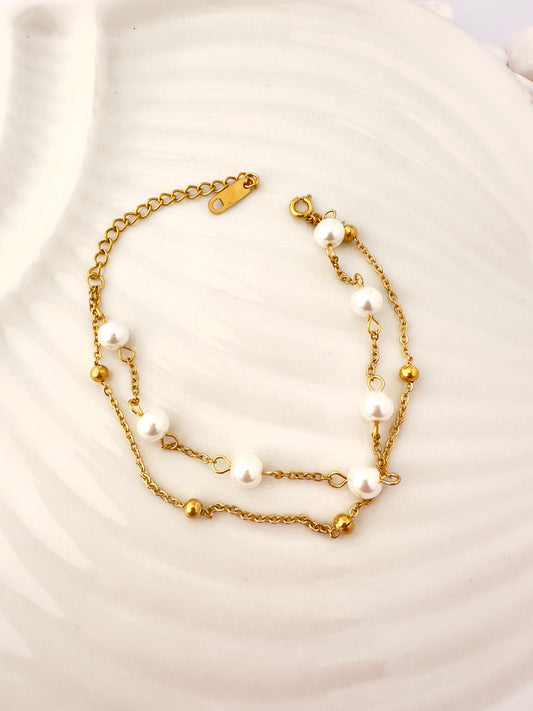 Pulsera Doble Perla Serena