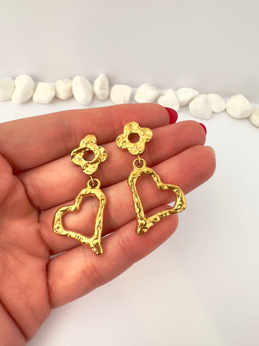 Pendientes de Corazón con textura