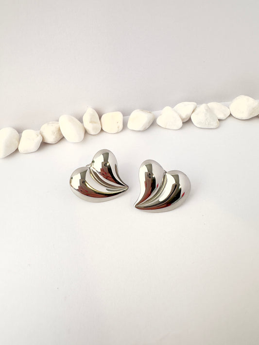 Pendientes Corazón Metalizado