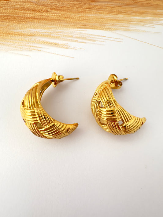 Pendientes Media Luna Texturizada