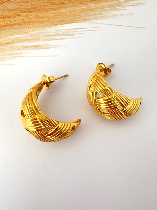 Pendientes Media Luna Texturizada