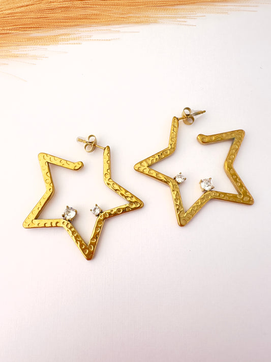 Pendientes Estrella Texturizada