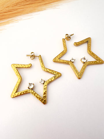 Pendientes Estrella Texturizada