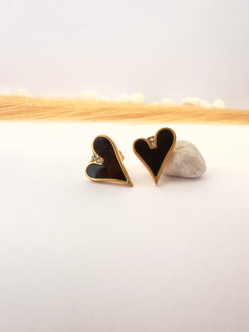 🖤 Aros "Corazón Obsidiana"