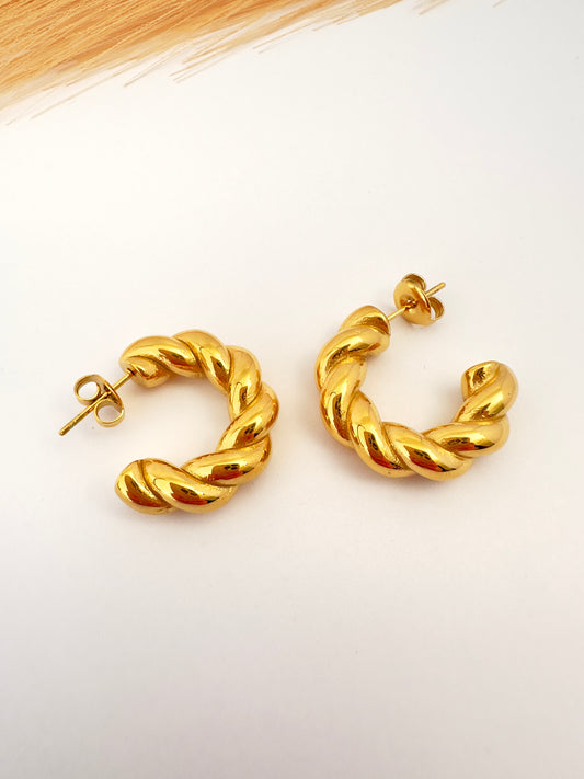Aros Trenza Dorada - 2,3cm