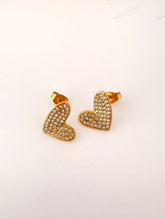Pendientes Corazón elegance con brillos