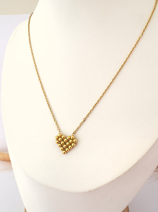 Collar Corazón de esferas