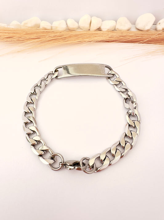 Pulsera de eslabones con Placa de Acero - Hombre - 22cm*8mm