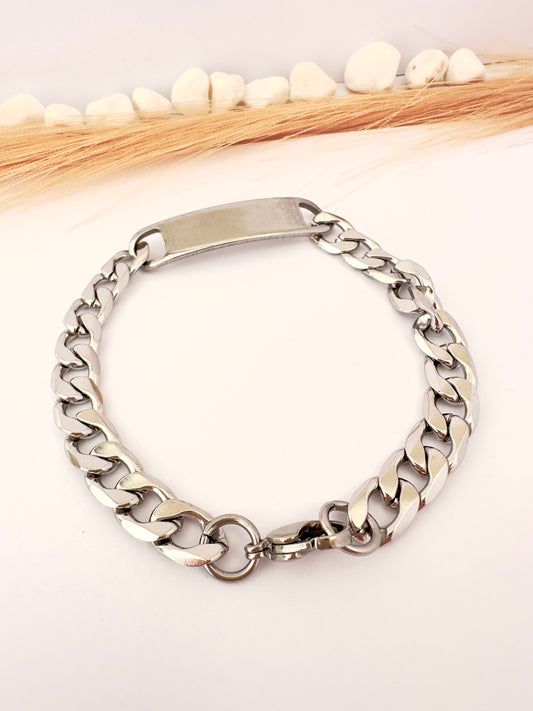 Pulsera de eslabones con Placa de Acero - Hombre - 22cm*8mm