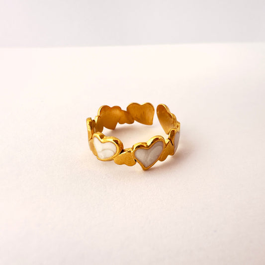 Anillo corazones al viento - Ajustable