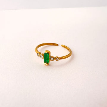 🟢 Anillo esmeralda Aurora - Ajustable