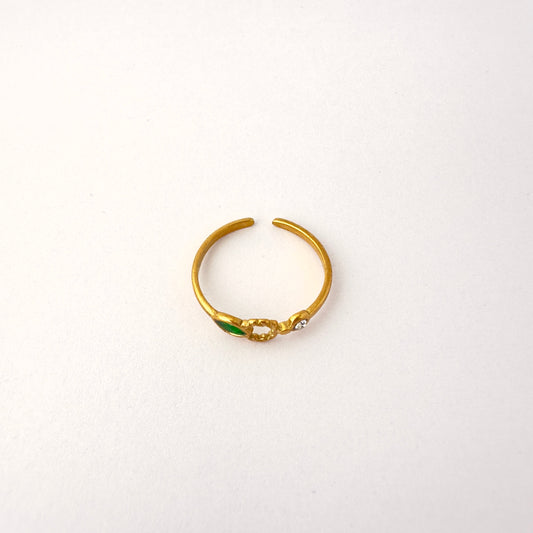 💚 Anillo lazo esmeralda - Ajustable