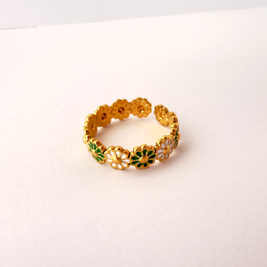 🌼 Anillo margaritas primavera - Ajustable