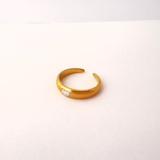 Anillo corazón nacarado - Ajustable