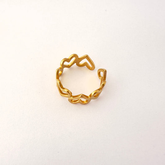 Anillo de Corazones Gold - Ajustable