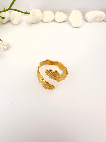 Anillo Hojas Doradas - Ajustable