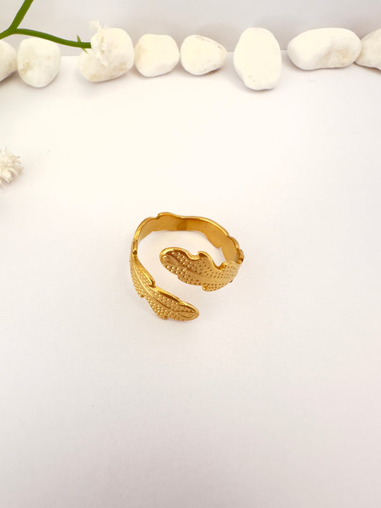 Anillo Hojas Doradas - Ajustable