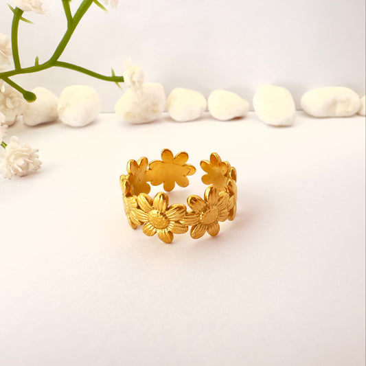 Anillo Jardín Dorado - Ajustable