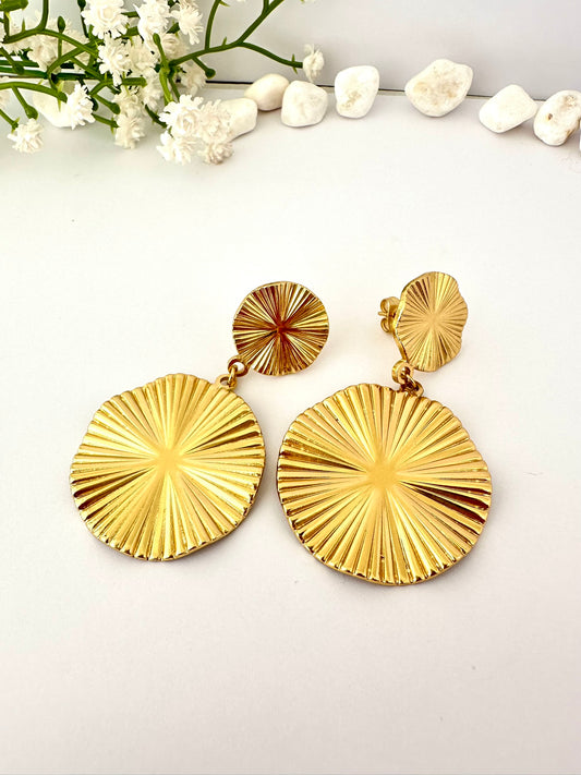 Pendientes Sol Oro - 4cm