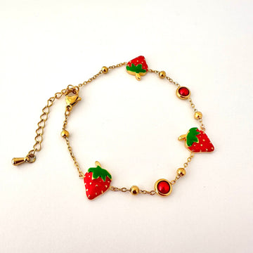 Pulsera Frutilla Oro