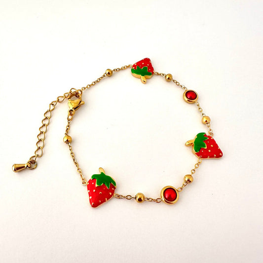 Pulsera Frutilla Oro