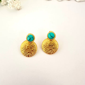 Pendientes Oro con Piedra Turquesa