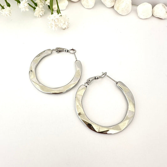 Argollas Aura Plateadas 3,5 cm