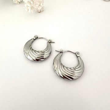 Argollas Plateadas Onduladas 2,4cm