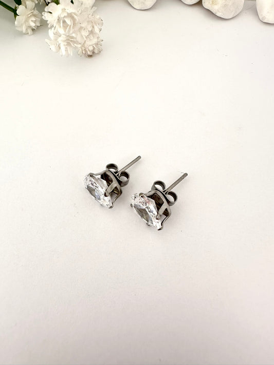 Pendientes Lágrima Cristal Plateados