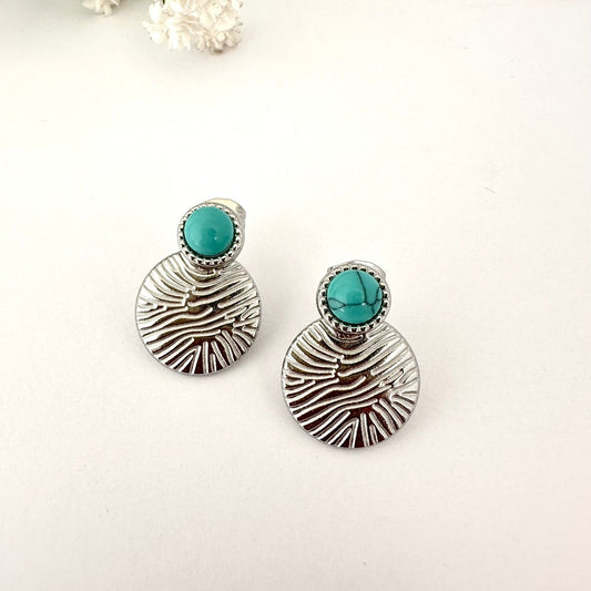 Pendientes Turquesa plateados