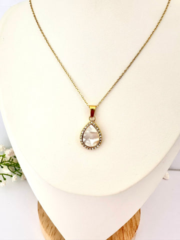 Collar Gota de Nacar con brillos