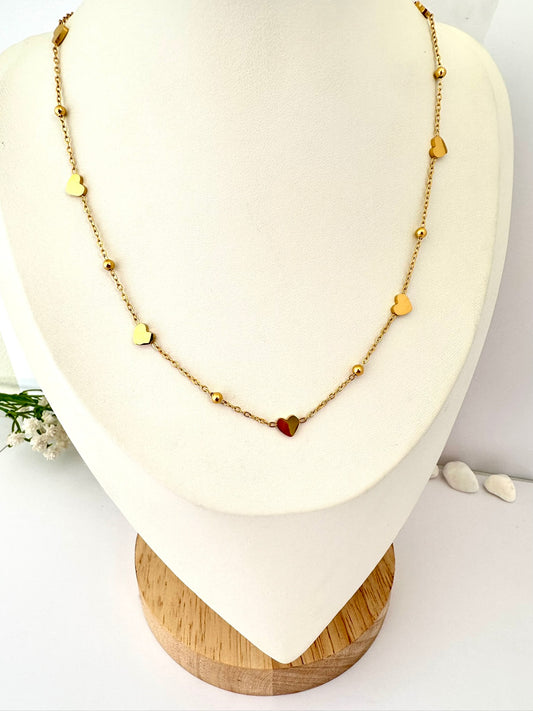 Cadena de Corazones Oro