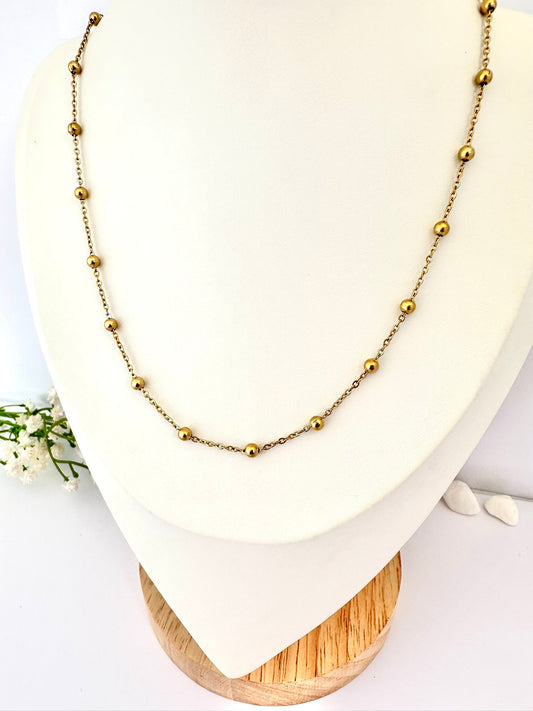 Cadena con Bolitas de Oro