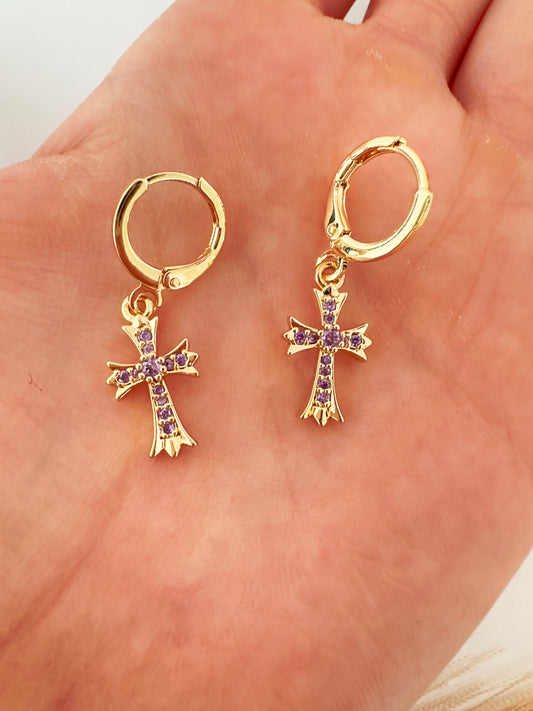 Pendientes cruz elegance