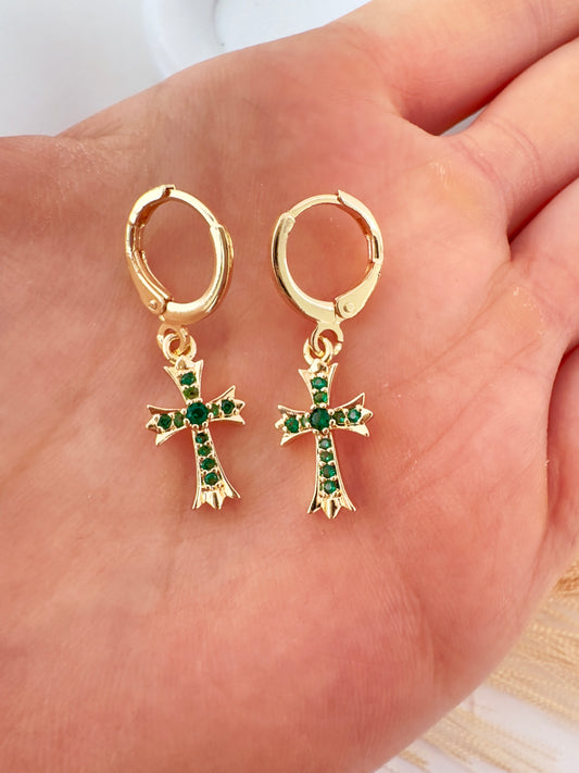 Pendientes cruz elegance