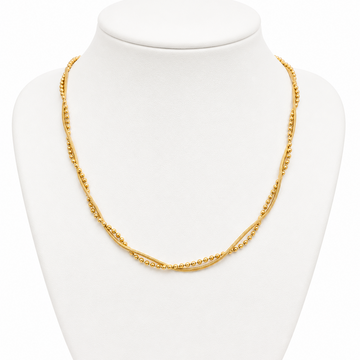 Cadena Doble Esferas Aura - Enchape de Oro 18k