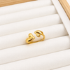Anillo doble corazón - Ajustable - Enchape de Oro 18k