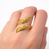 Anillo Floral estilo serpiente - Enchape de Oro 18k - Ajustable