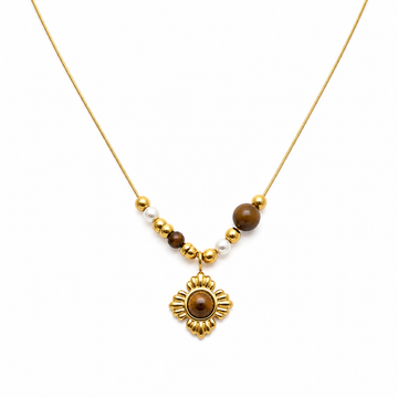 Collar Soleil Ámbar - Enchape de Oro 18k