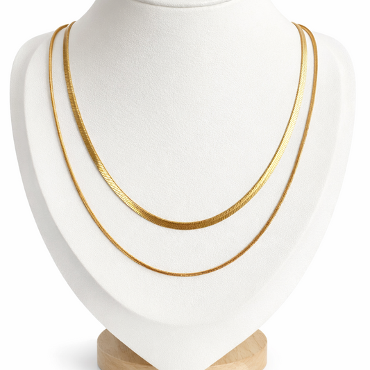 Collar Doble Serpiente - Enchape de Oro 18k - Ajustable