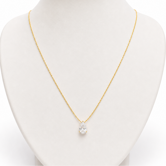 Collar Cristal Gota elegante - Enchape de Oro 18k