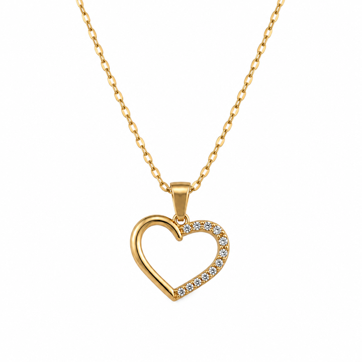 Collar Corazón Microcircones - Enchape de Oro 18k – Glamora