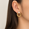 Aros Perla Orbital - Enchape de Oro 18k