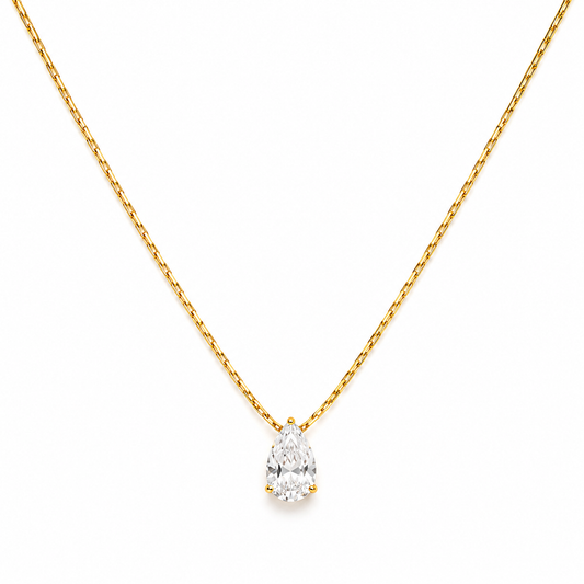 Collar Cristal Gota elegante - Enchape de Oro 18k