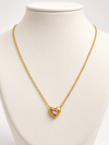Collar Corazón Rosa Amour - Enchape de Oro 18k